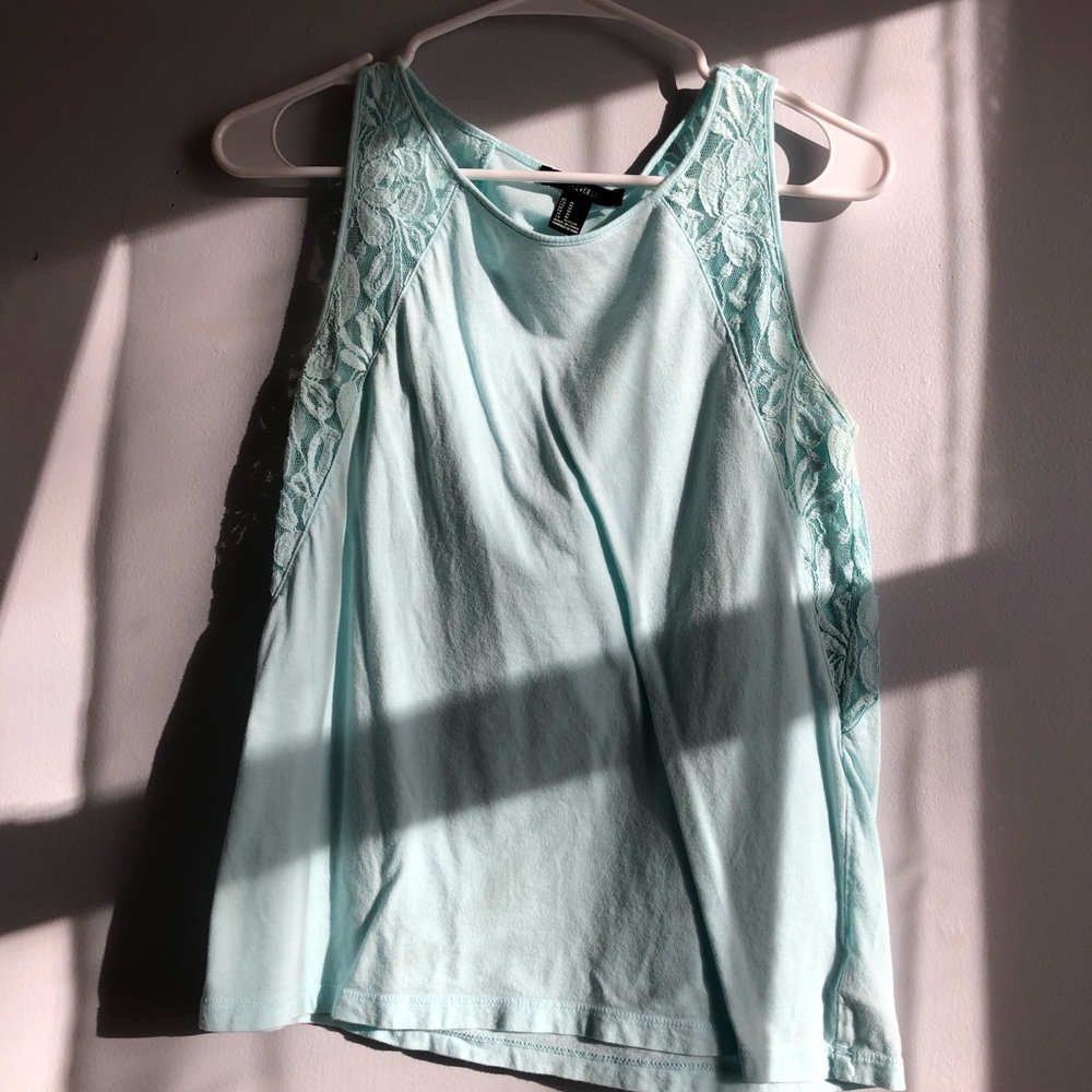 forever 21 light blue tank top